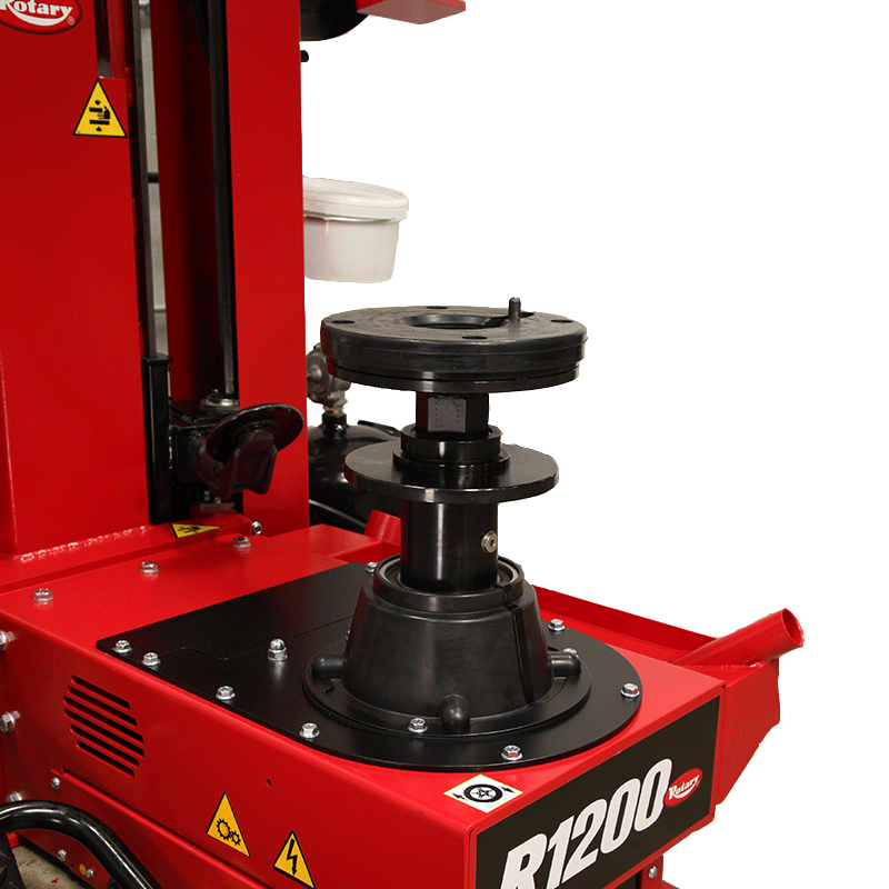 Rotary® Tire Changer – R1200 | Dual ROLLER Leverless Center Post Clamping Three-Position adjustable Height Center Pedestal